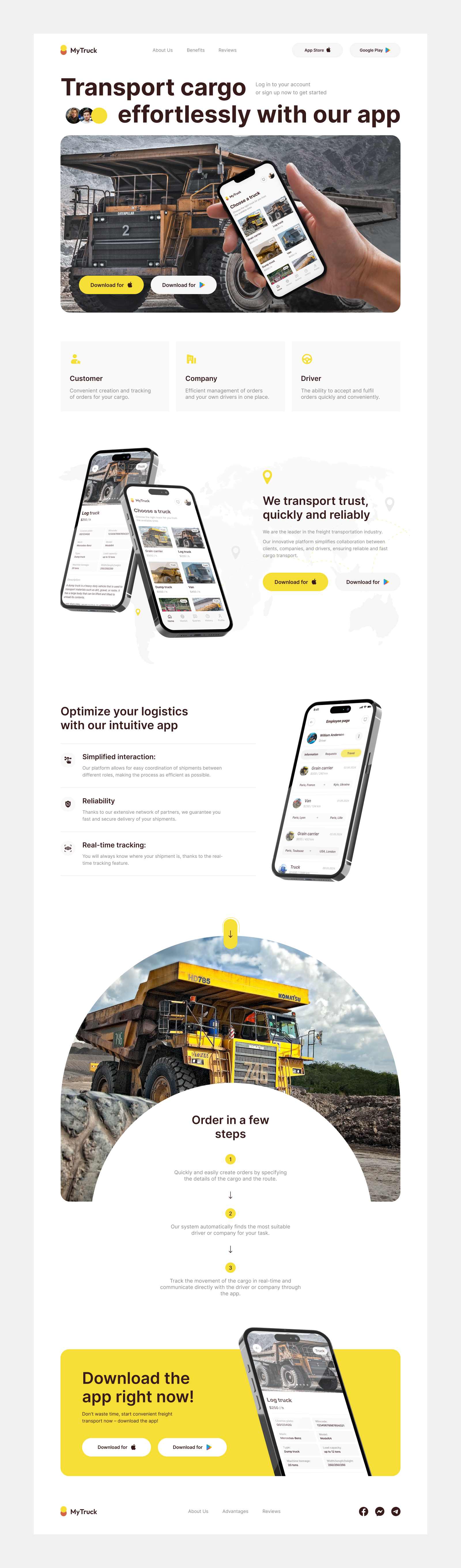 MyTruck — freight transportation marketplace app android development app design app development cargo dasboard ios development logistics mobile app react native truck app truck management ui