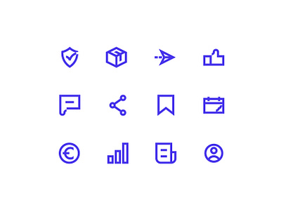Je n'aime pas - Iconography 01 accounting blue branding icon icon set iconography illustrator