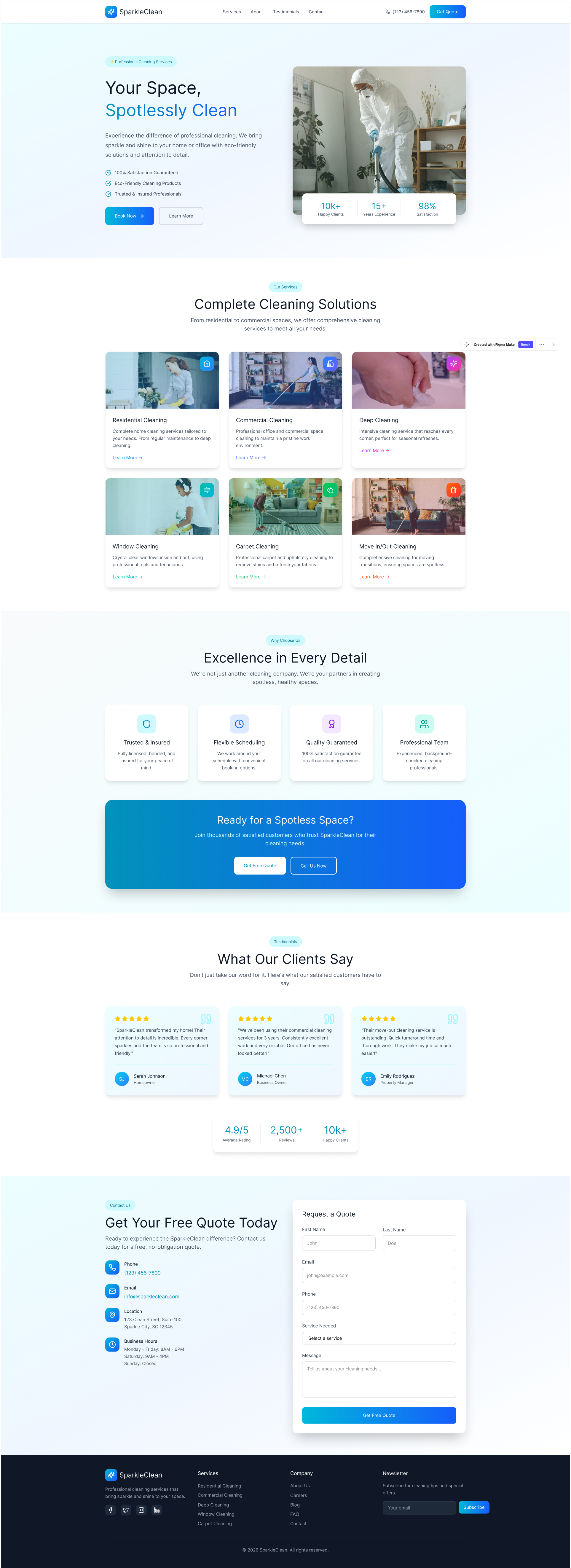 Cleaning Business Website