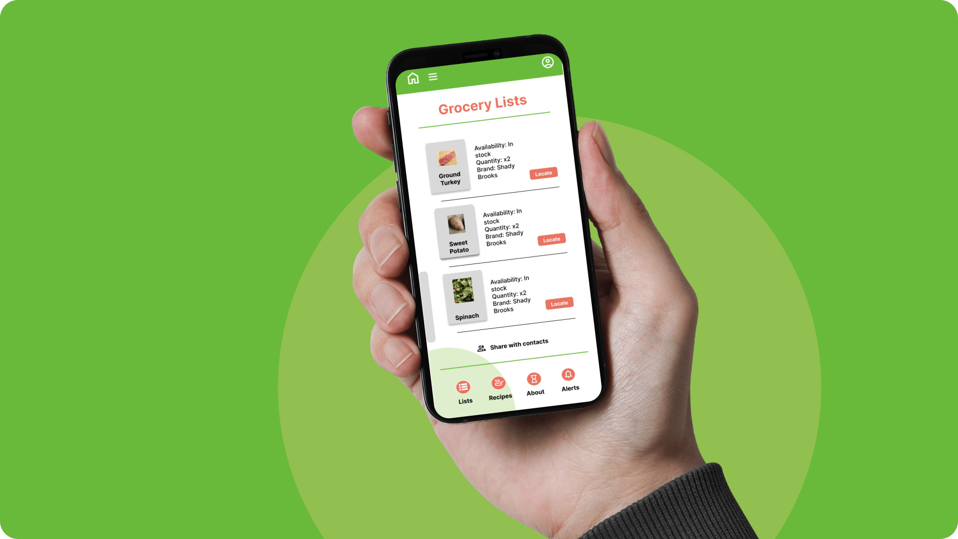 Grocery store app concept