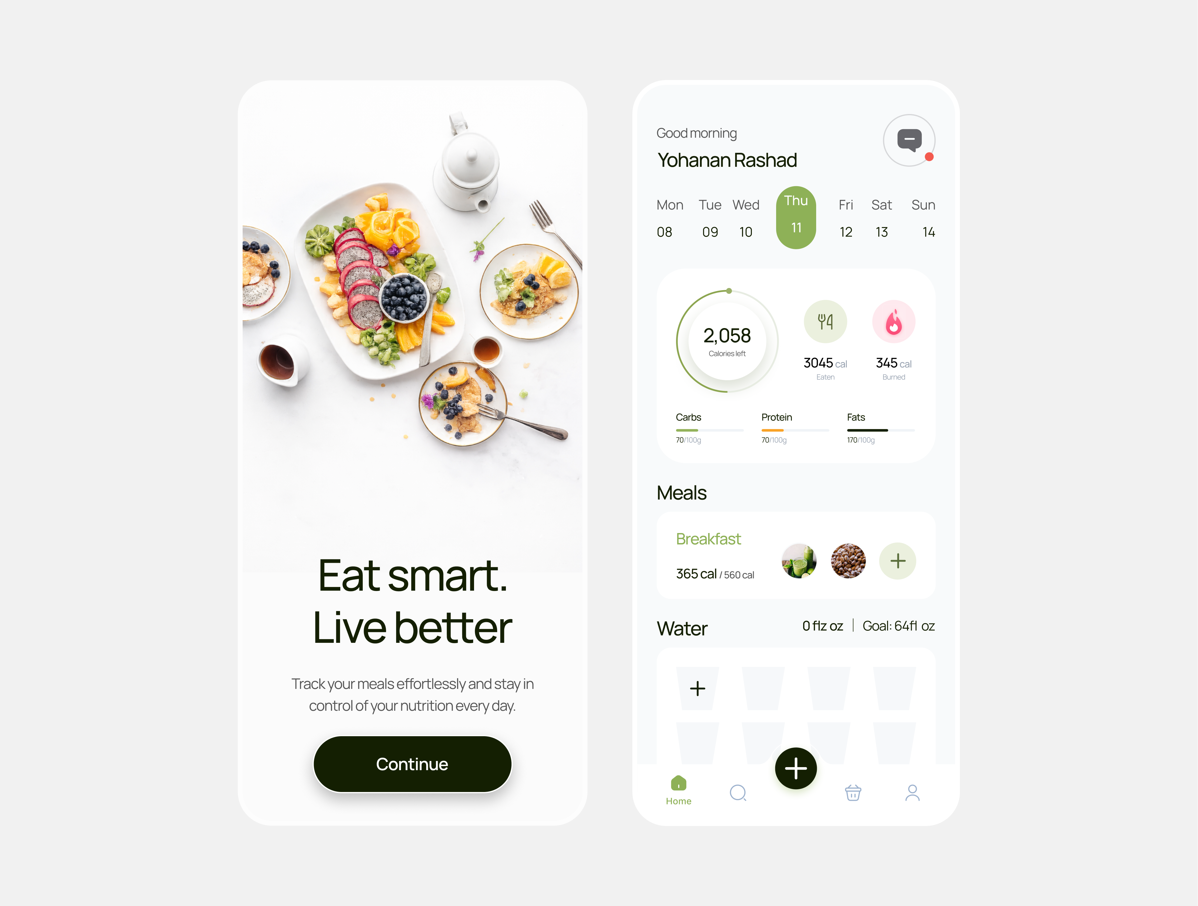 Calorie tracker onboarding