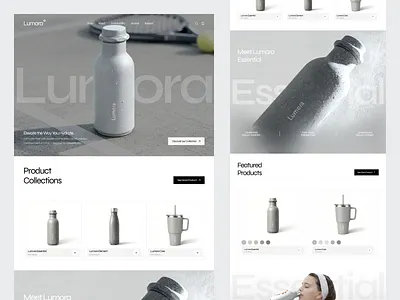 Lumora - Tumbler Ecommerce Landing Page branding clean design e commerce greenproduct landing page marketplace minimal online shop product saas shoop shop tumbler ui web design website