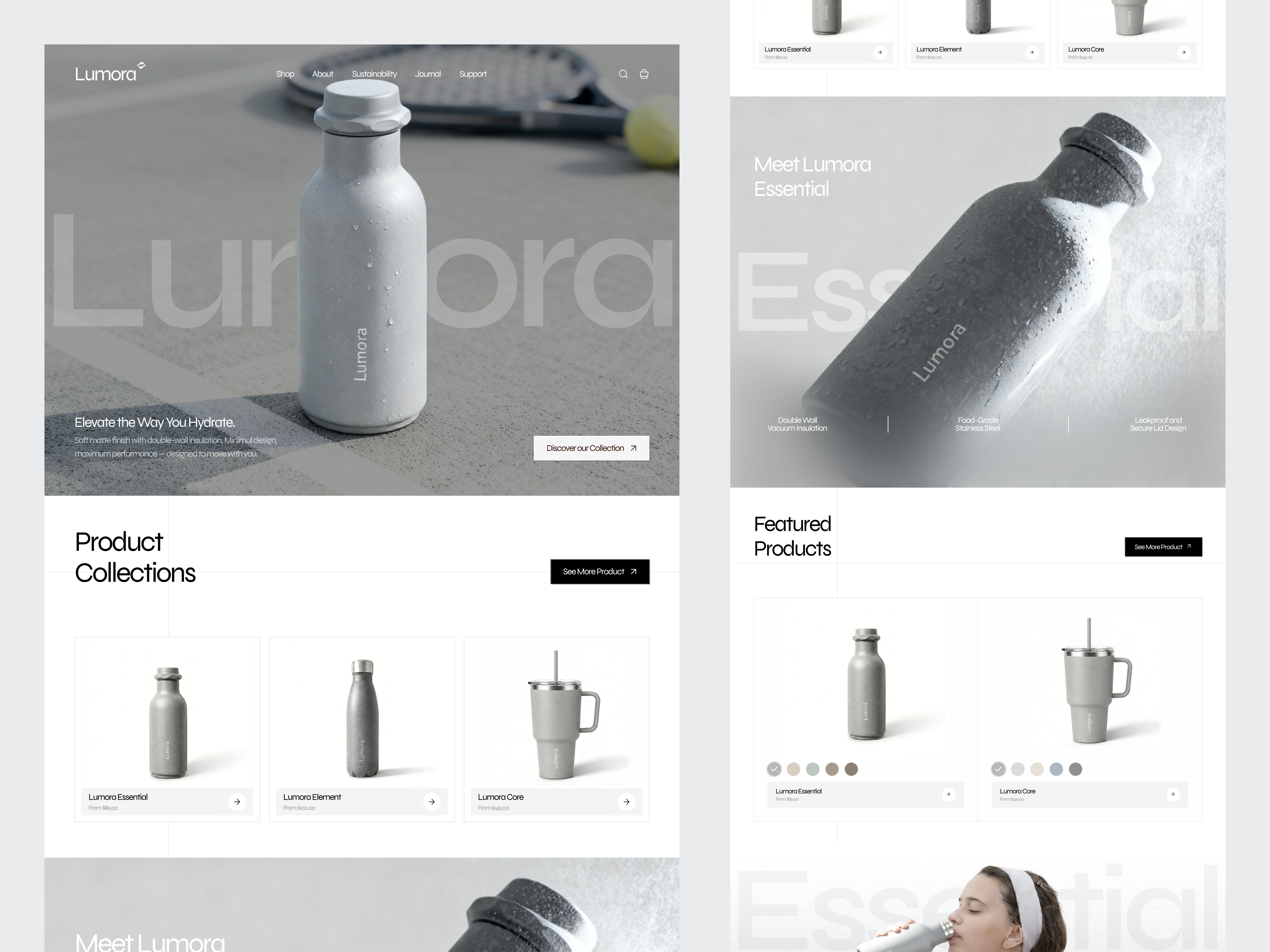 Lumora - Tumbler Ecommerce Landing Page