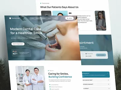 Dentova - Dental Care Website dental care landing page ui design web design website design