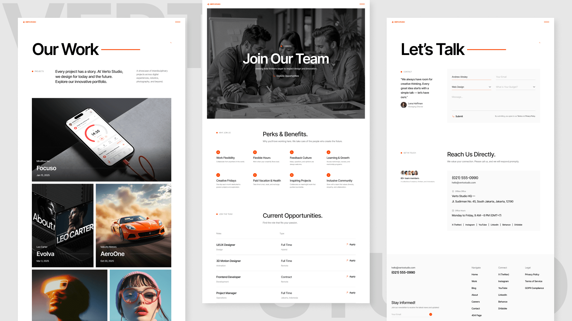 Example of Creative Agency Website Design Template