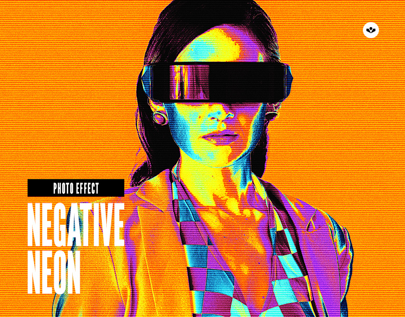 Negative Neon Photo Effect blur design effect gradient graphic design heatmap negative neon photoshop solasome template