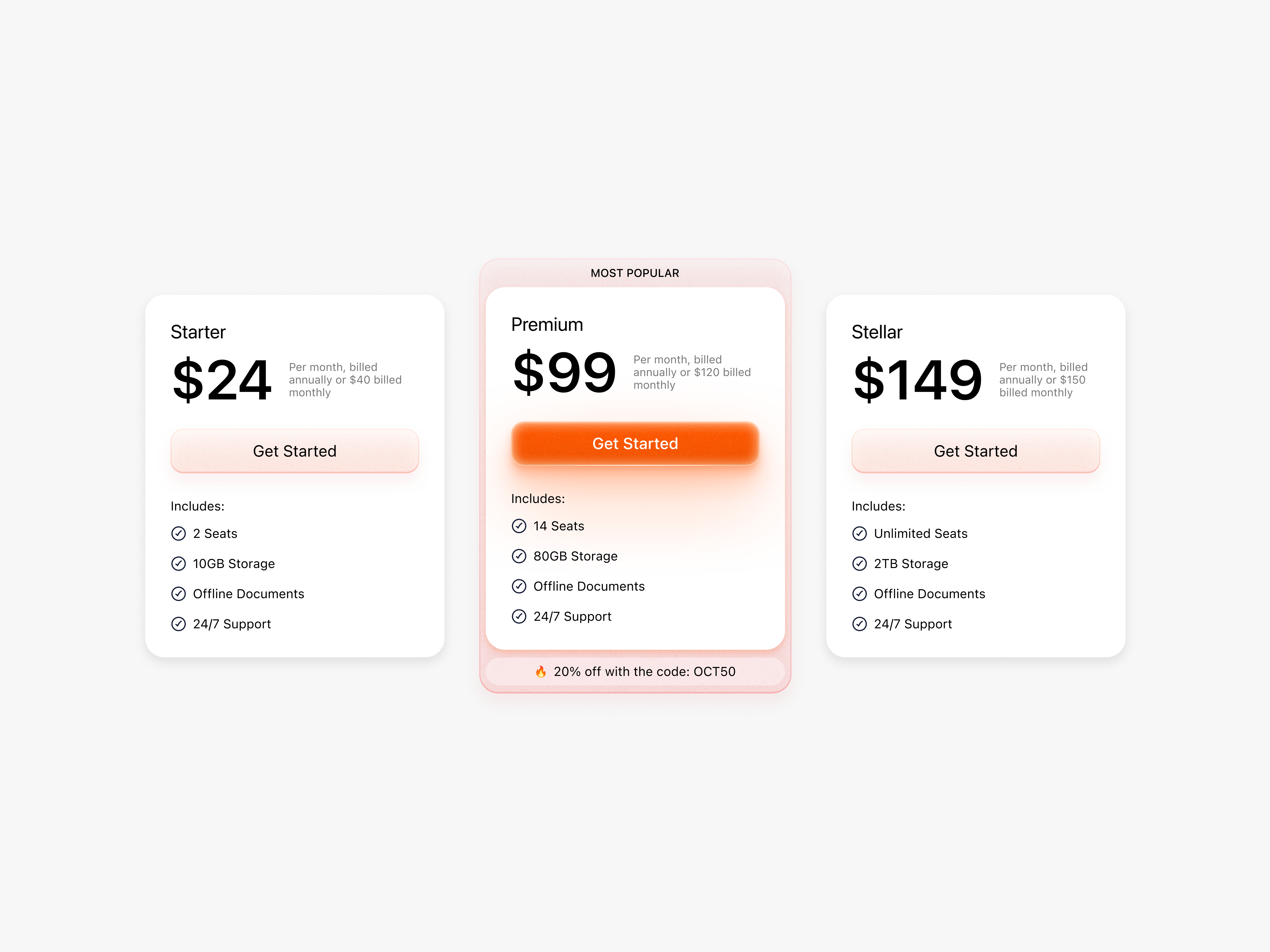 Pricing Plan Concept for SAAS