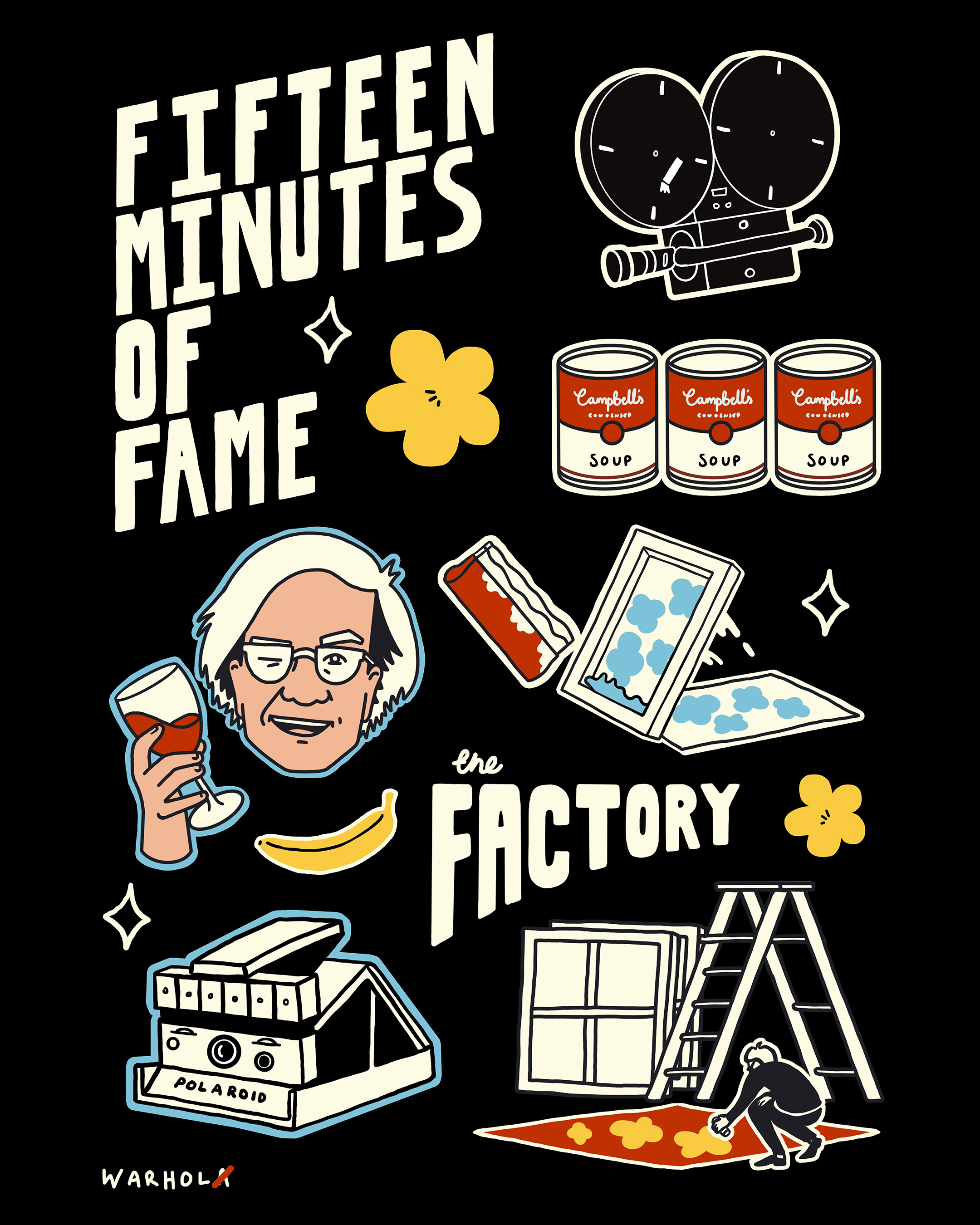 Andy Warhol - Fifteen Minutes of Fame adobe andywarhol artist branding design future graphic design illustration illustrator logo newyork nyc photography polaroid poster print screenprinting ui vector warhol