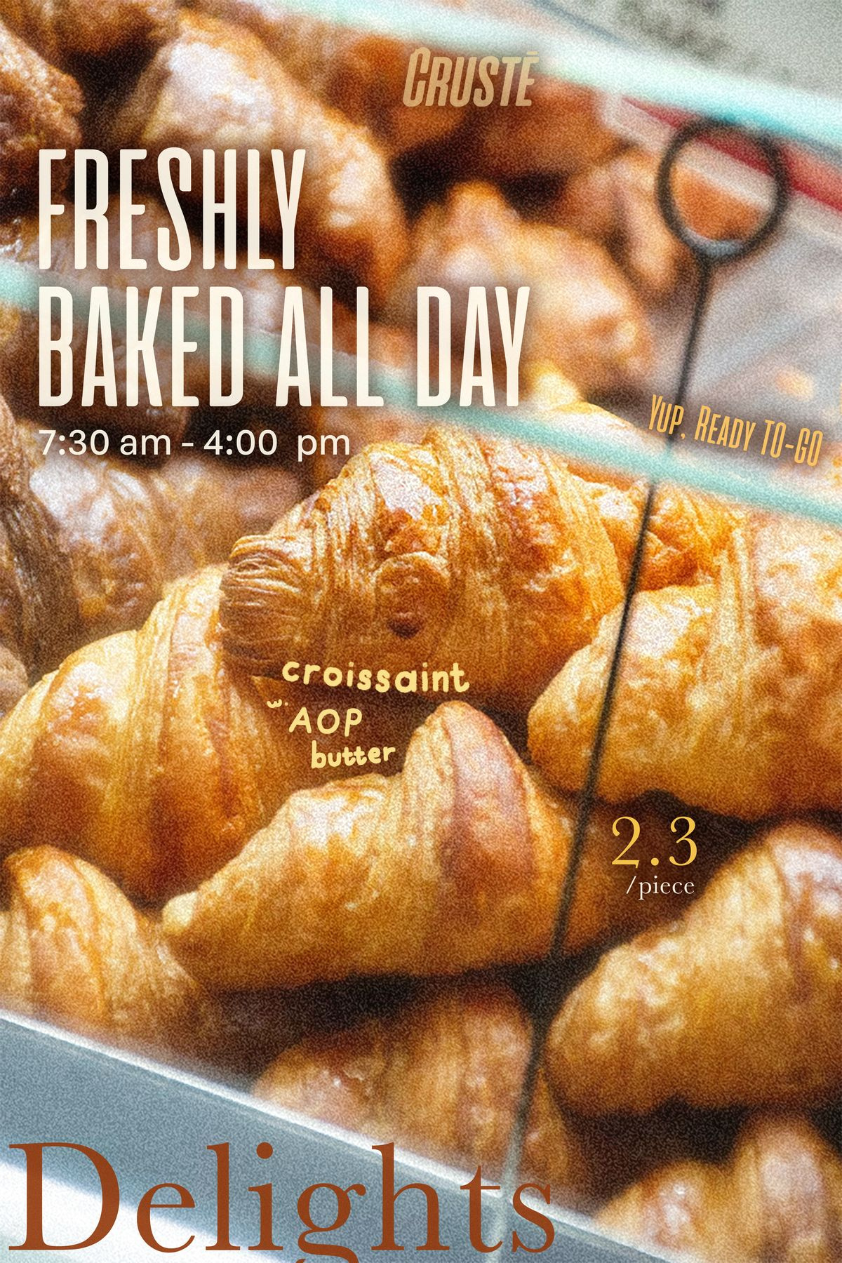 Rustic Bakery Aesthetic | Artisan Croissant Social Post Design