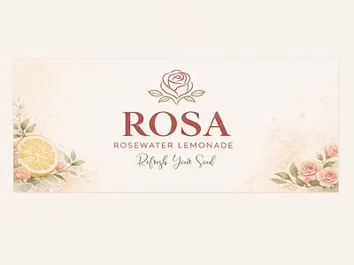 Rosa - rosewater lemonade art artwork branding graphic design illustration package design packaging vector