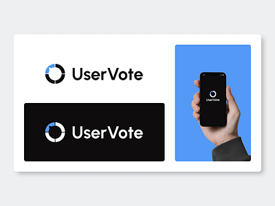 Logo for UserVote app black blue branding concept design graphic design logo mobile mockup typography ui vector