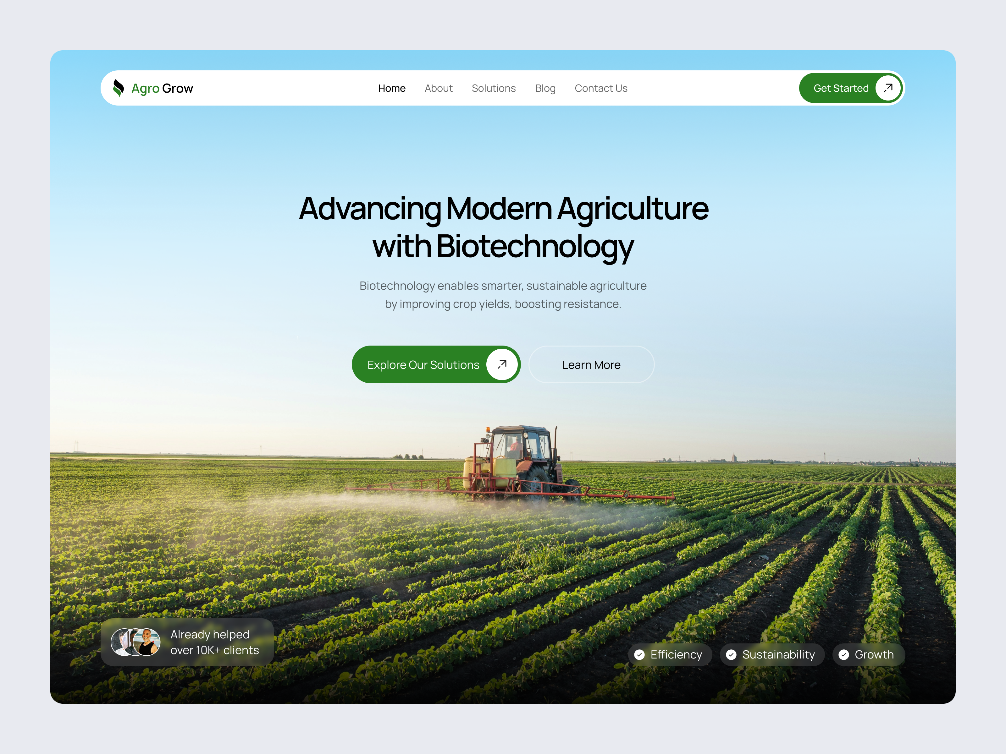 Agro Grow- Agriculture Website Design agency agriculture agriculture website agro technology green hero landing page plant product web website