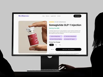 Wellness+ Supplement Product Page UI Design clean ui ecommerce ui health product healthcare design landing page medical ui minimal design modern website pharma website product page startup website supplement website ui ux design web ui design wellness brand