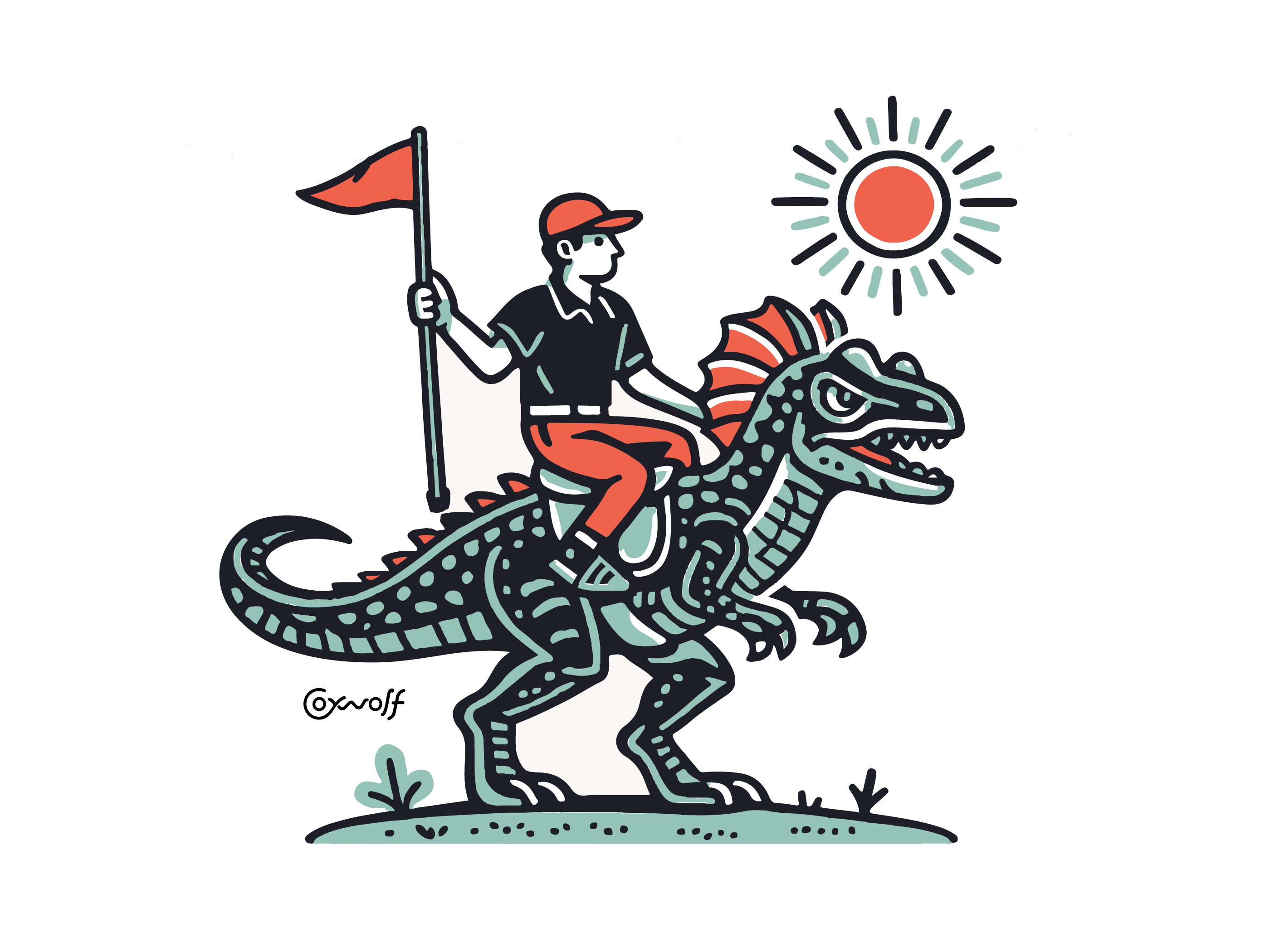 Example of Dino State Golf Illustration