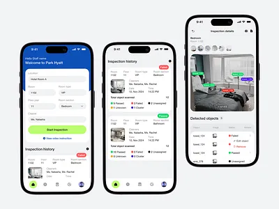 AI Inspection for Hotel management design ui ux