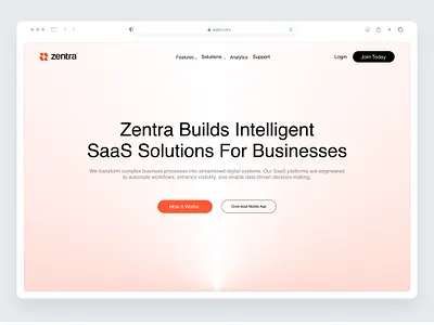 Zentra – SaaS Landing Page Design agency artificial intelligence clean landingpage rixlab saas saas website saasdesign startup ui uiux ux uxdesign web design agency webdesign websitedesign