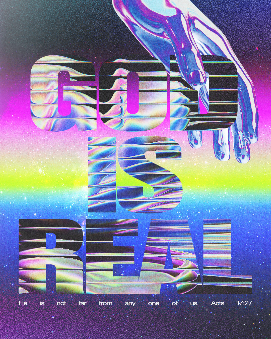 God is Real | Christian Poster christian church editorial design god graphic design jesus poster sermon social media type design