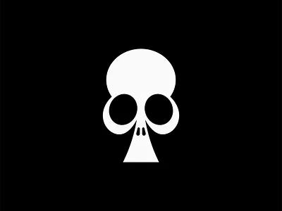 Minimal Skull In Club Shape Logo abstract branding club dark design emblem geometric icon identity illustration logo mark minimal minimalist playing cards poker shape skull symbol vector