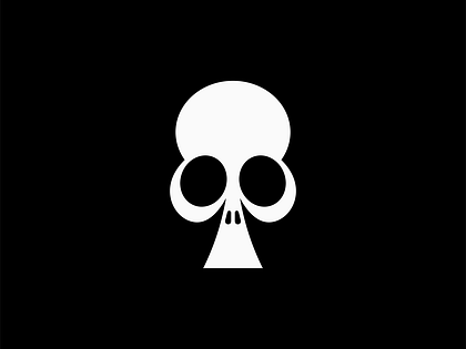 Minimal Skull In Club Shape Logo