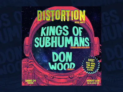 Distorsion — Live Music & DJ Night concert poster gig poster poster design
