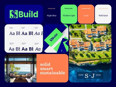 SJ Build Brand Identity bento brand identity branding build graphic design logo ui