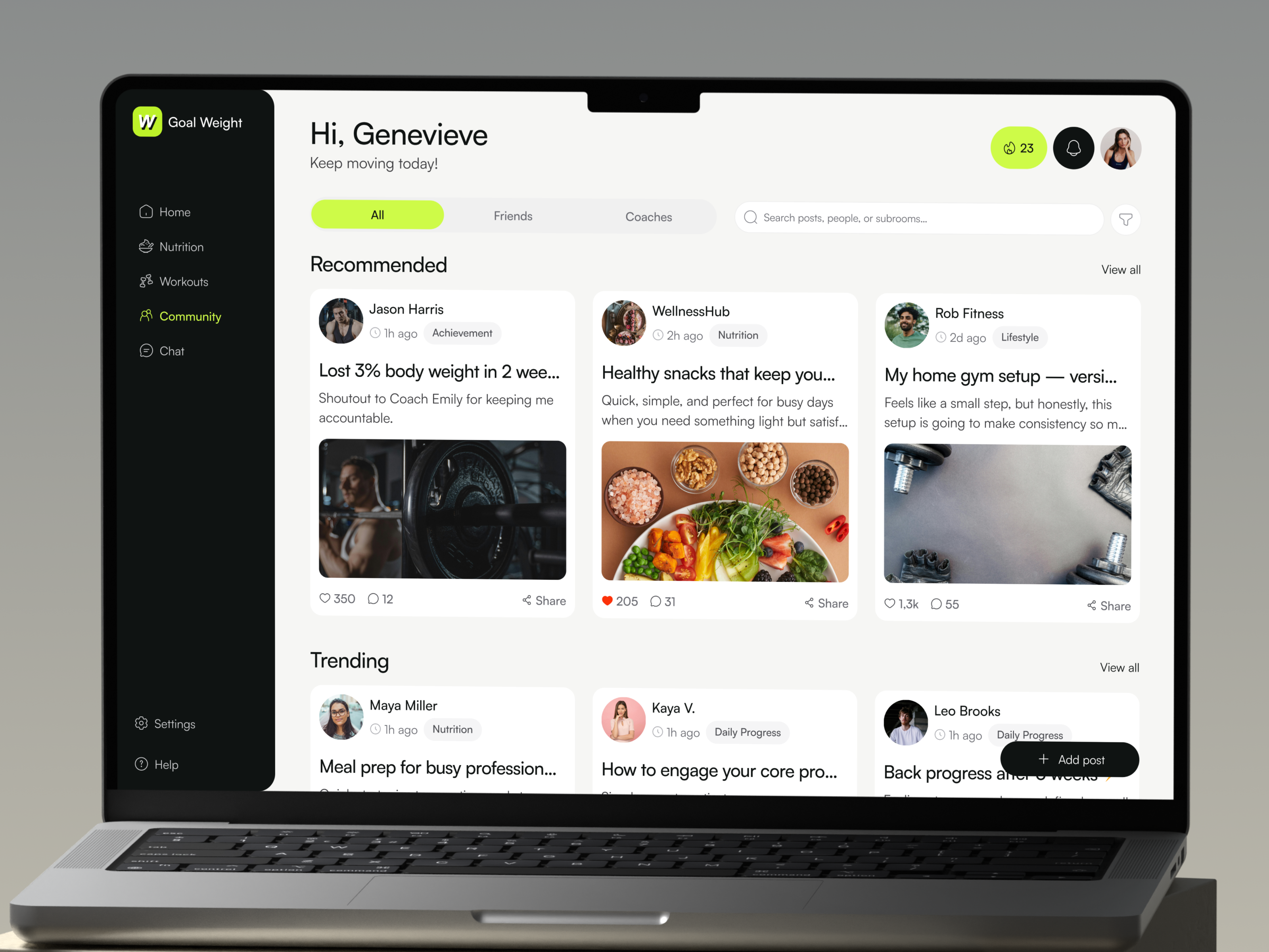 Example of Fitness App Web&Mobile Design