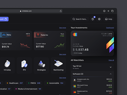 Trading Dashboard - Webapp Design - Fintech