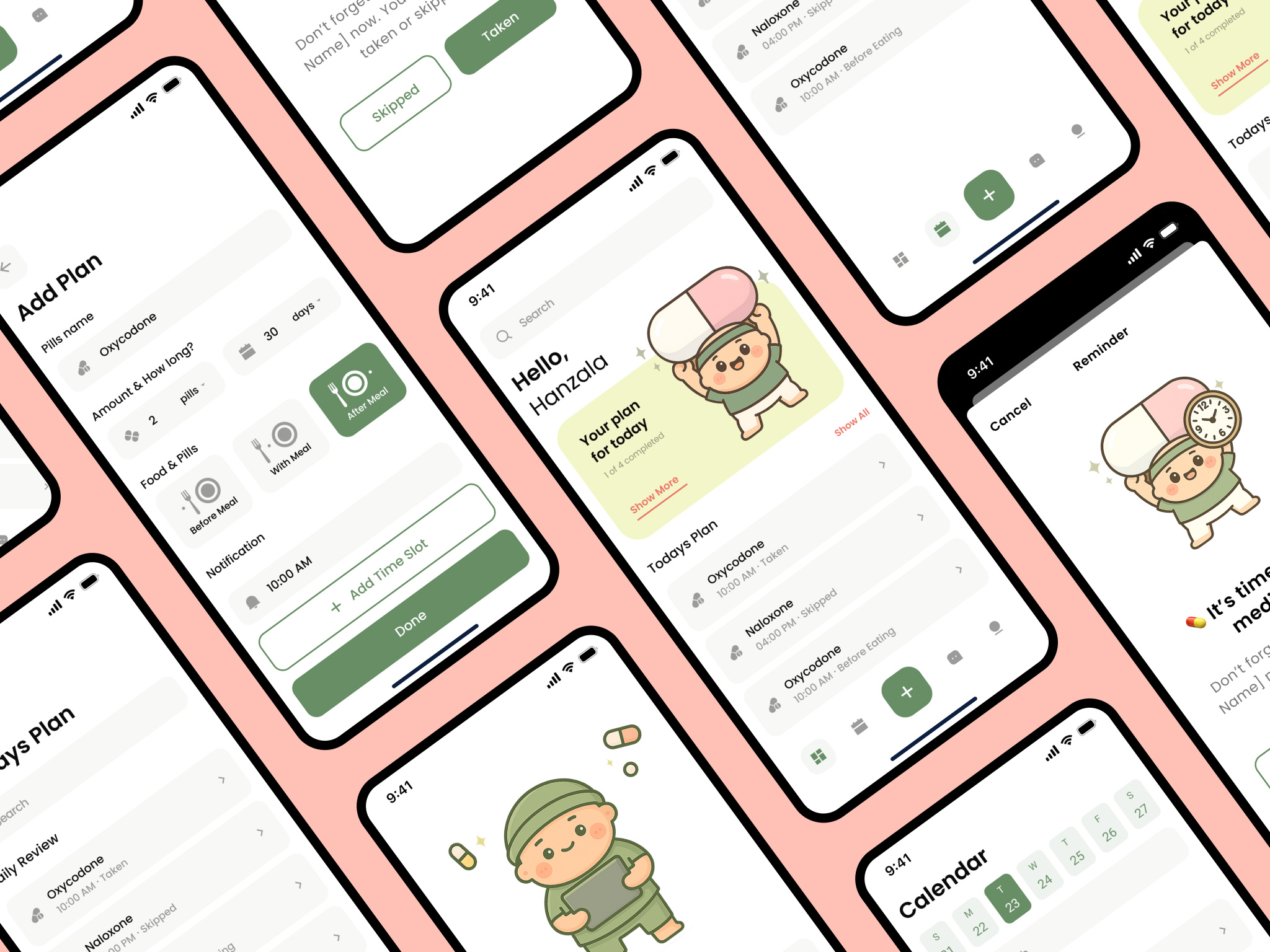 Pills Reminder Mobile Design for MVP