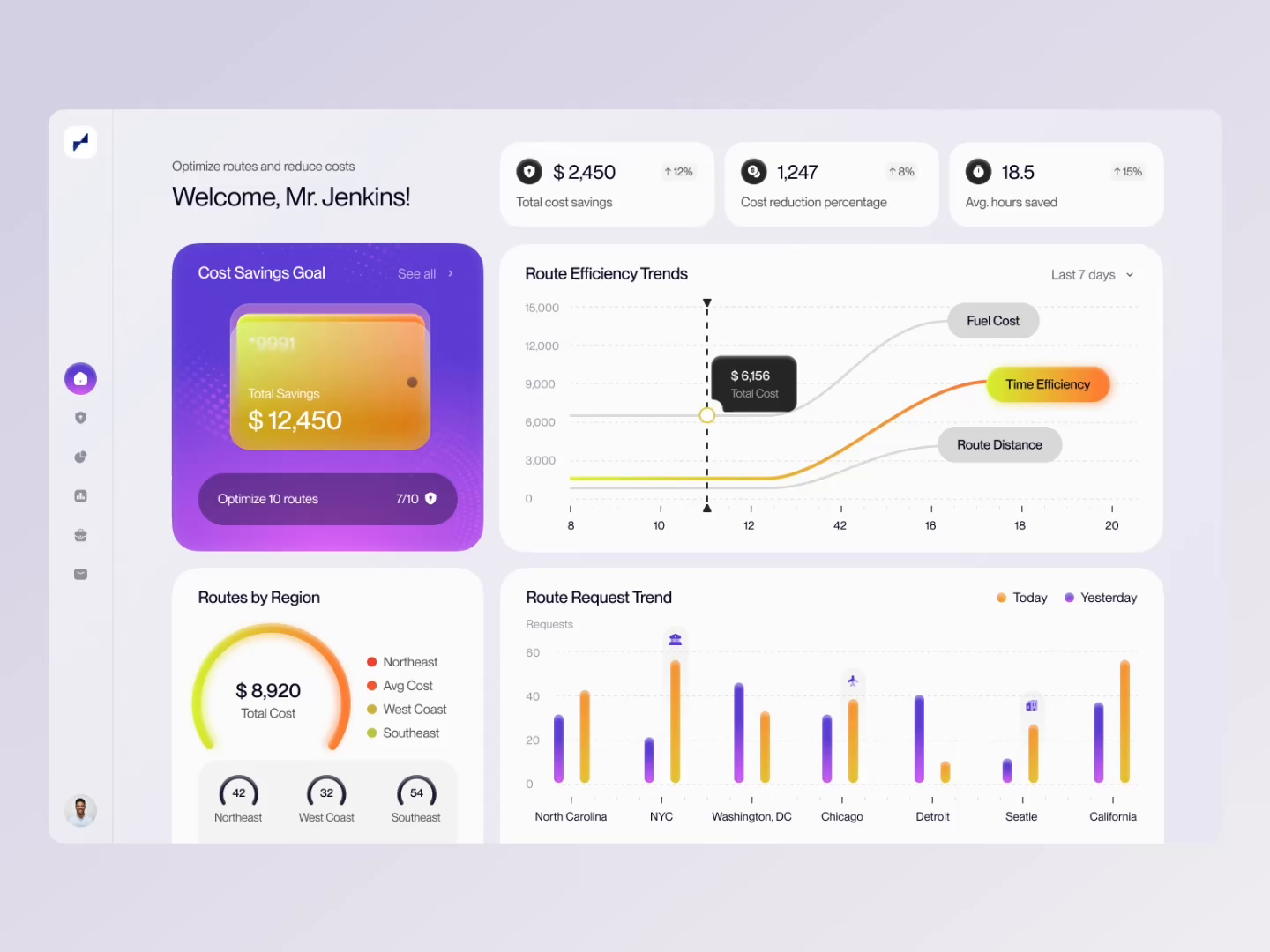 Fleet Route Optimization Dashboard UI