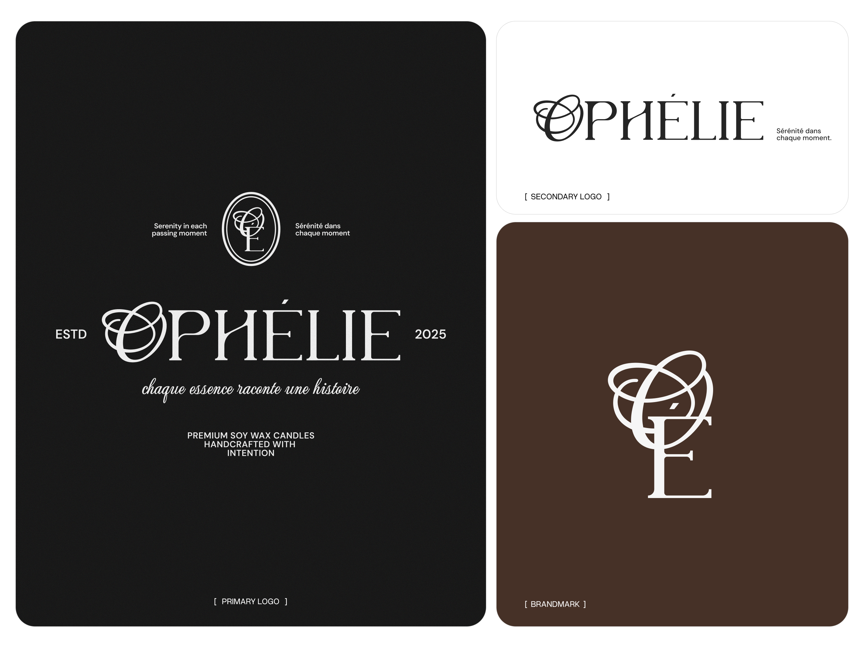 Ophélie Candles - Luxury Logo Design brand identity candle brand candle logo custom logo custom logo design designer elegant elegant branding elegant design feminine graphic design logo design logo designer luxury luxury brand luxury logo premium premium design premium logo