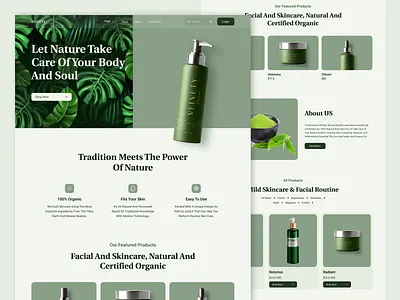 Organic Skincare eCommerce Website Design beauty ecommerce beauty landing page clean website ecommerce design luxury website ui natural brand design organic skincare product shopify design skincare website startup website web wellness website