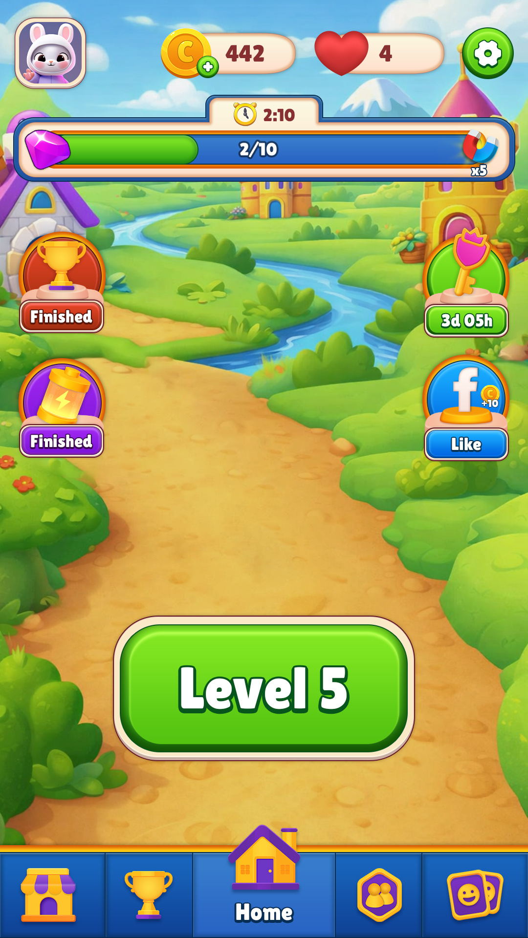 Colorful Casual Game Main Menu, Level Screen UI cartoonui casualgame casualgameui colorfului cuteui gamedesign gamedevelopment gameinterface gamelayout gamemenu gameui gameuiux levelscreen mobileappui mobilegame mobileui playrixstyle puzzleui uidesign uiinspiration