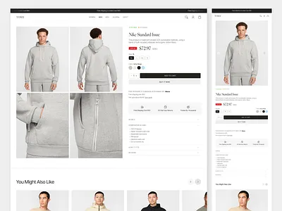 Fashion Product Details Page Website add to cart brand clothing website ecommerce fashion landing page man fashion mobile responsive modern product details product details page product page responsive shopping website single product details page ui design ui ux web design website product page