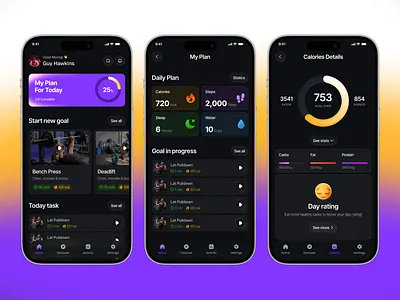 Fitness tracker app | Gym app activity tracker app design crevio fitness app fitness tracker gym app health app health tracker ios app design mobile app design mobile ui modern app ui product design sports app training app ui design ui ux design wellness app workout app workout tracker