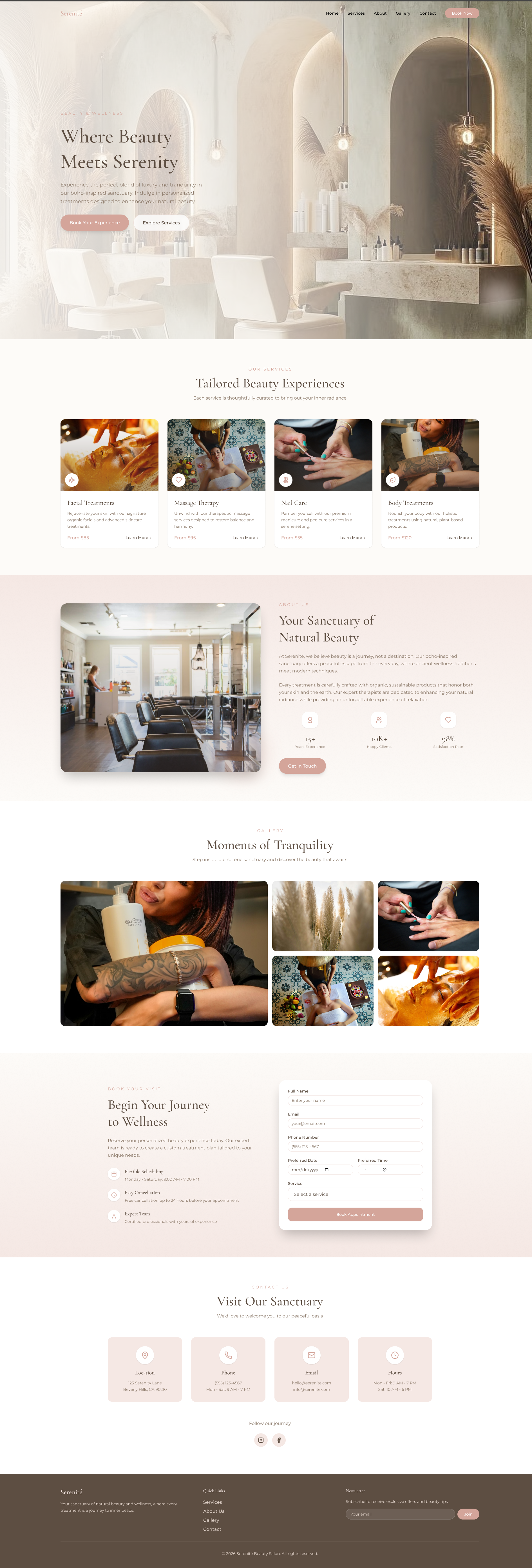 Elegant Beauty Salon Website branding cleandesign cleaning design graphic design illustration landingpage servicewebsite smallbusiness ui