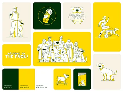 Sunday Bento Box animation cute dog design dog dogs family family pet funny dog graphic design icon illustration line minimal pets retro simple ui
