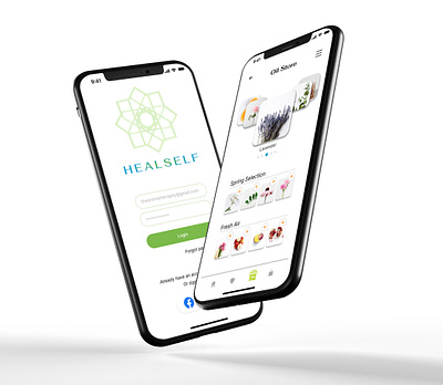 Healself - Aromatherapy Shopping App app app design design digital design logo ui ux