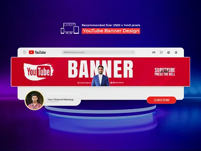 YouTube Banner Design 2560 px by 1440 pixels banner banner ads banners channel art cover design cover photo professional banner social media web banner youtube youtube banner