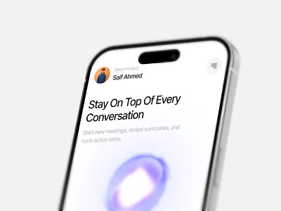 AI Meeting Notes & Smart Meeting Assistant App aiassistant appdesign meetingapp productivityapp startupproduct ui design uiux design user interface ux design ux research uxdesign videomeeting