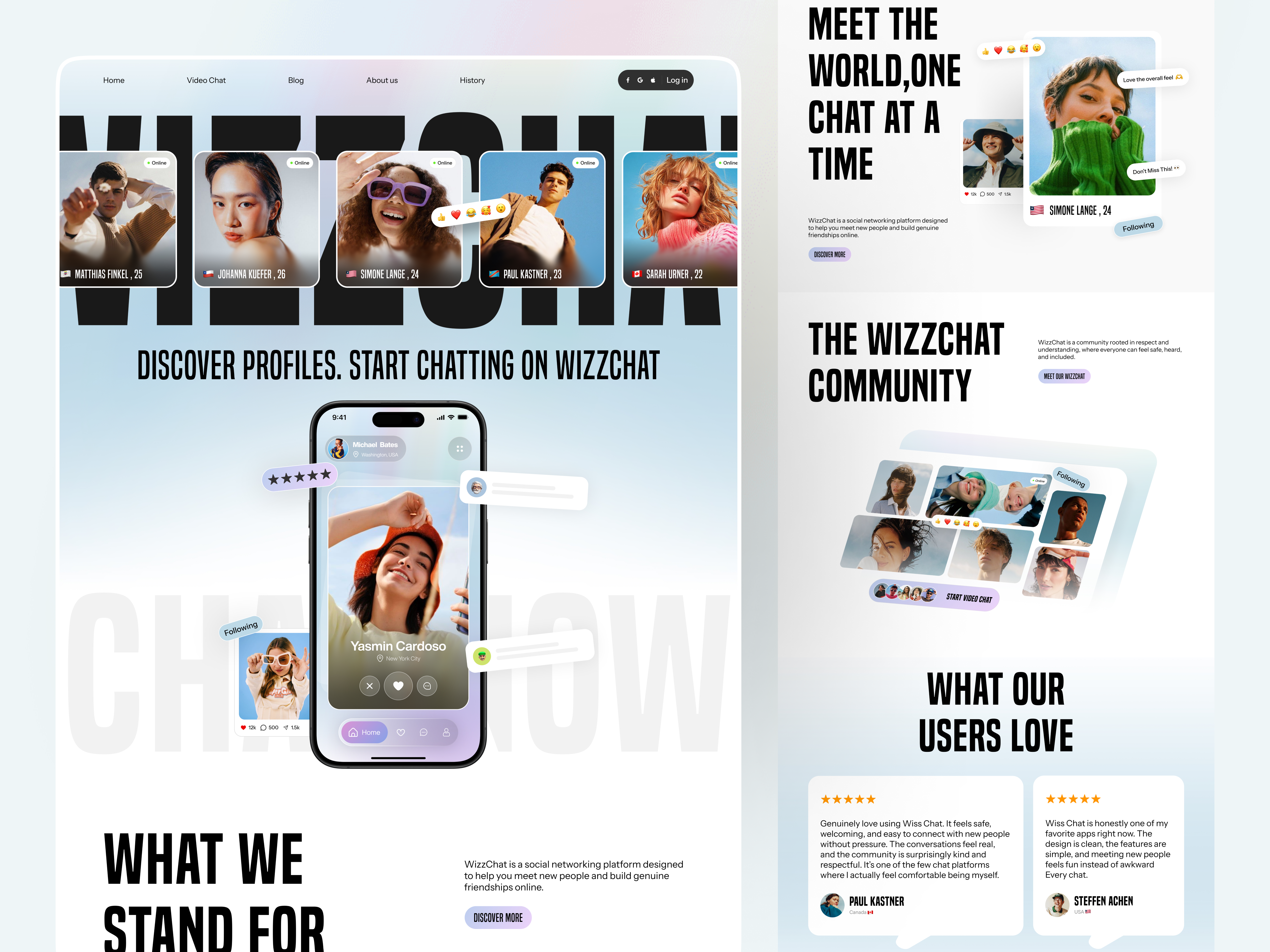 Example of landing page ✦ WizzChat