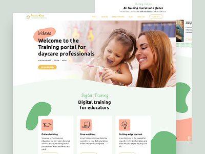 Training portal for daycare professionals daycare design education homepage interface portal ui ux ui design user interface web design website