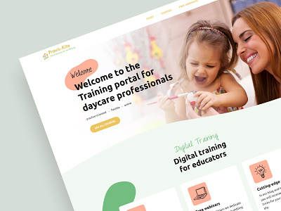 Training portal for daycare professionals daycare design education homepage interface modern portal ui ux ui design user interface web design website