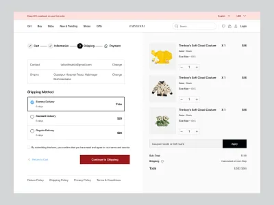 eCommerce Checkout Flow UI Design design interface product service startup ui ux web website