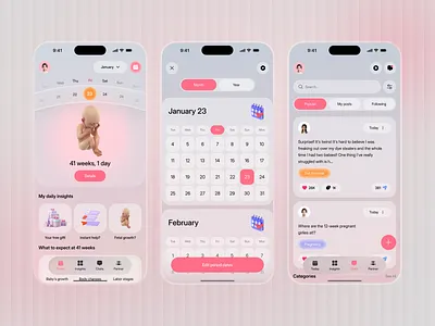 Pregnancy Tracker mobile app baby care baby tracker app health app healthcare mobile app period tracker pregnancy pregnancy progress saas web wellness app women health