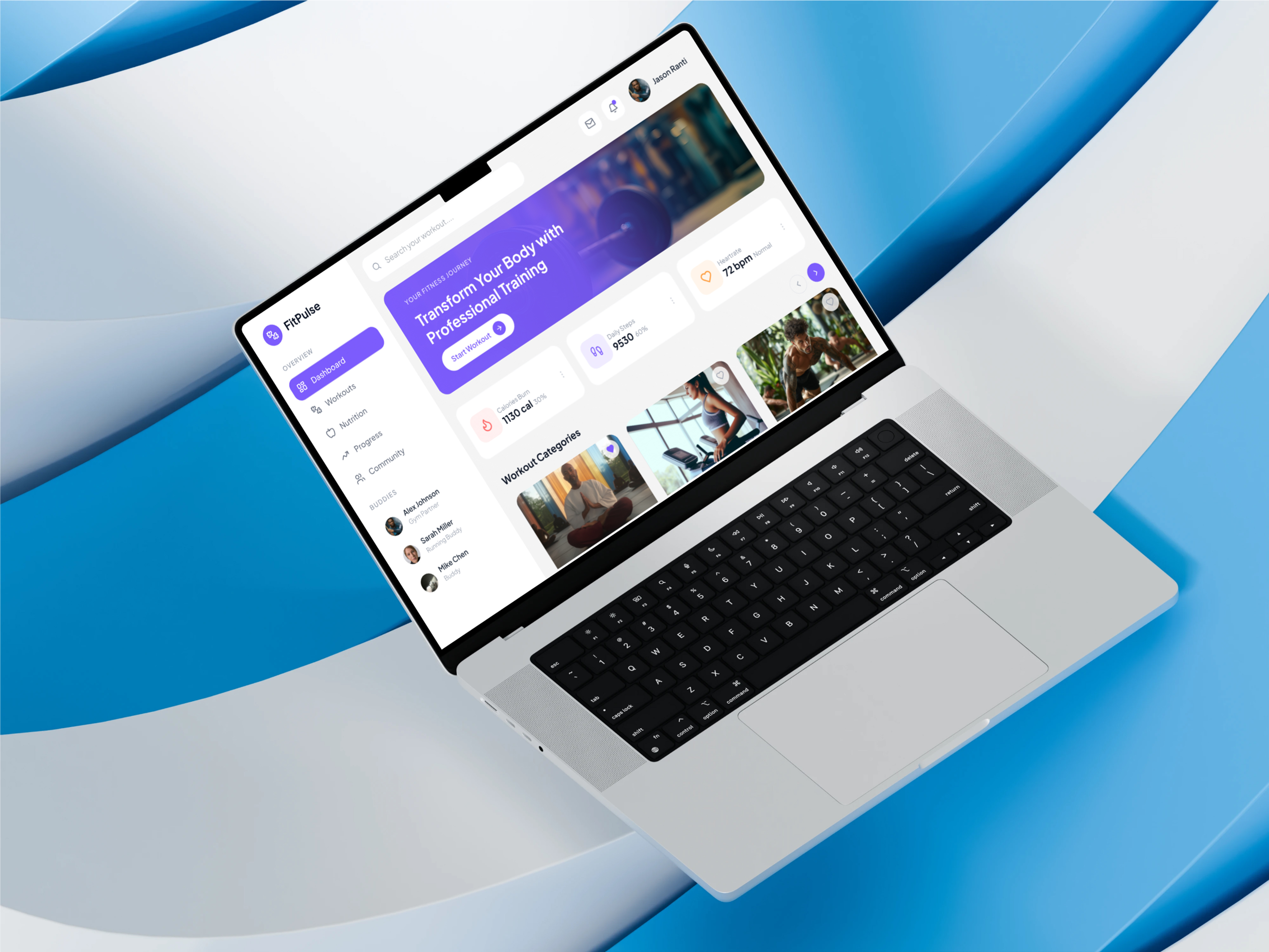 FitPulse - Fitness Dashboard dashboard fitness gym minimal productdesign ui ux