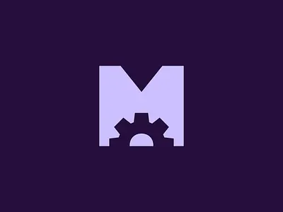 M Cogwheel Logo branding cog cogwheel engineering letter logo m mark mech mechanical mechanics