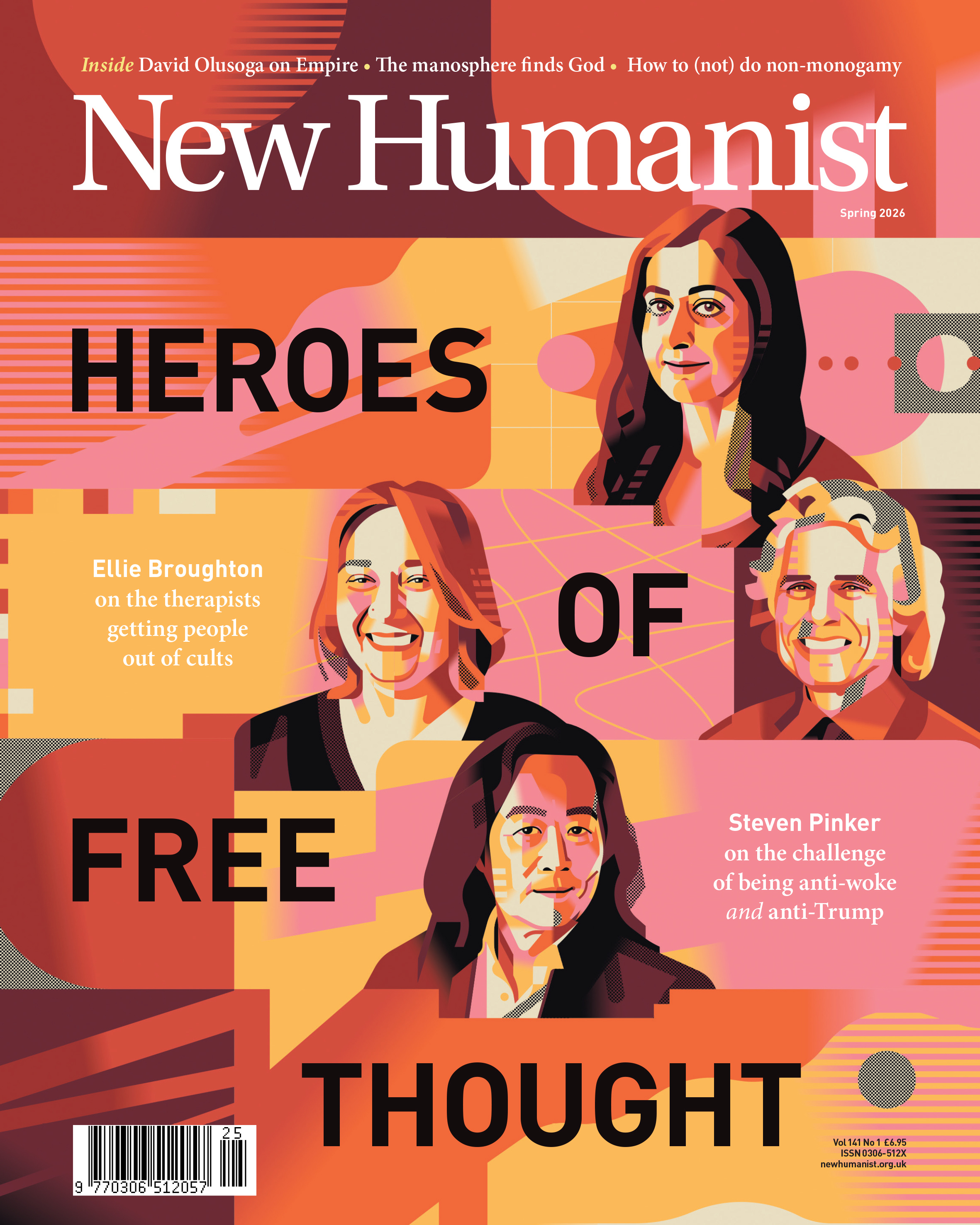 New Humanist cover editorial illustration geometric illustration pattern people portrait vector