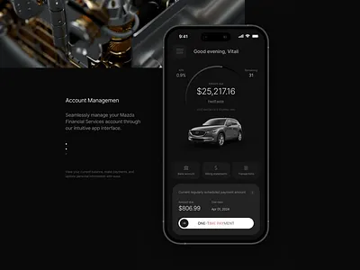 M Account app auto cars design figma fintech mazda mobile