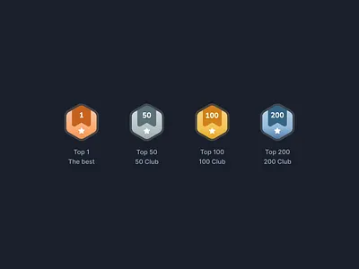 Recognition Icons badges clean design dark mode gamification icons minimal ui