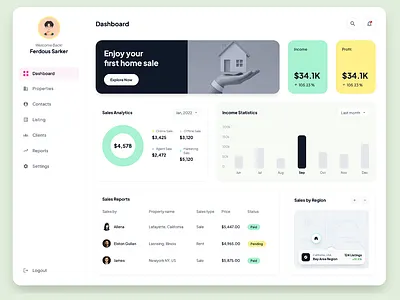 CRM - Real State crmdesign dashboard graphic design realstate ui